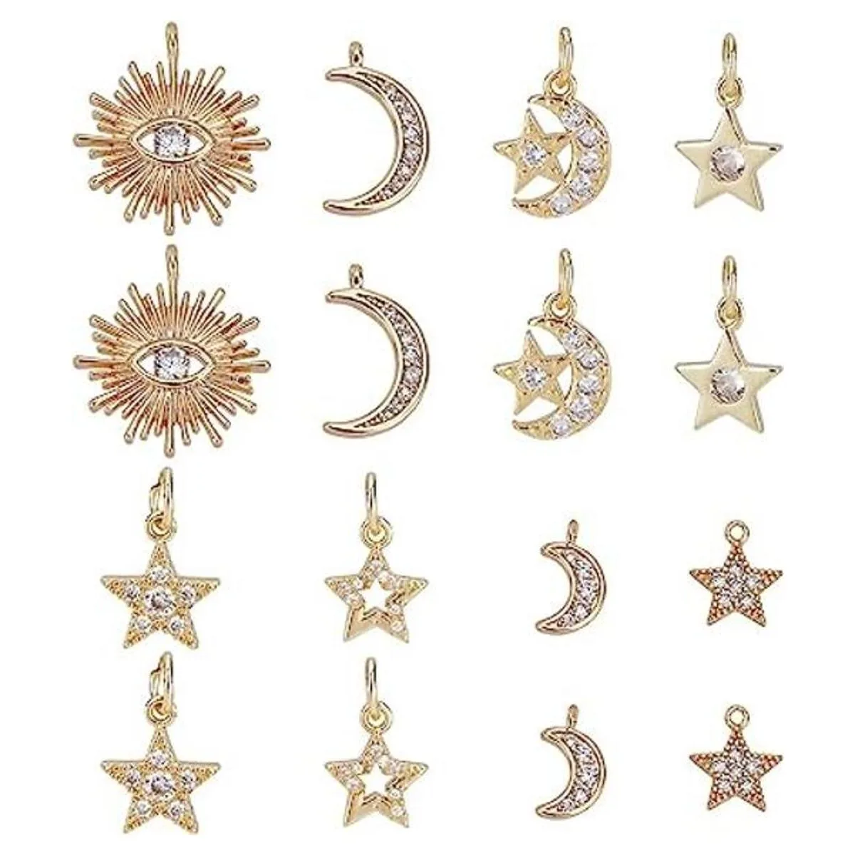 SUPERFINDINGS 16 colgantes de latón con 8 estilos de_1