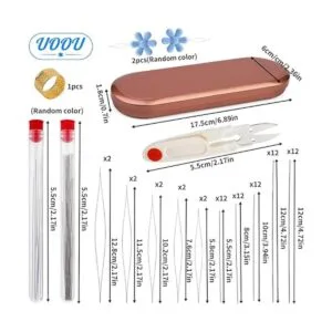 El juego de 77 agujas de cuentas incluye 60 agujas de hilo_2