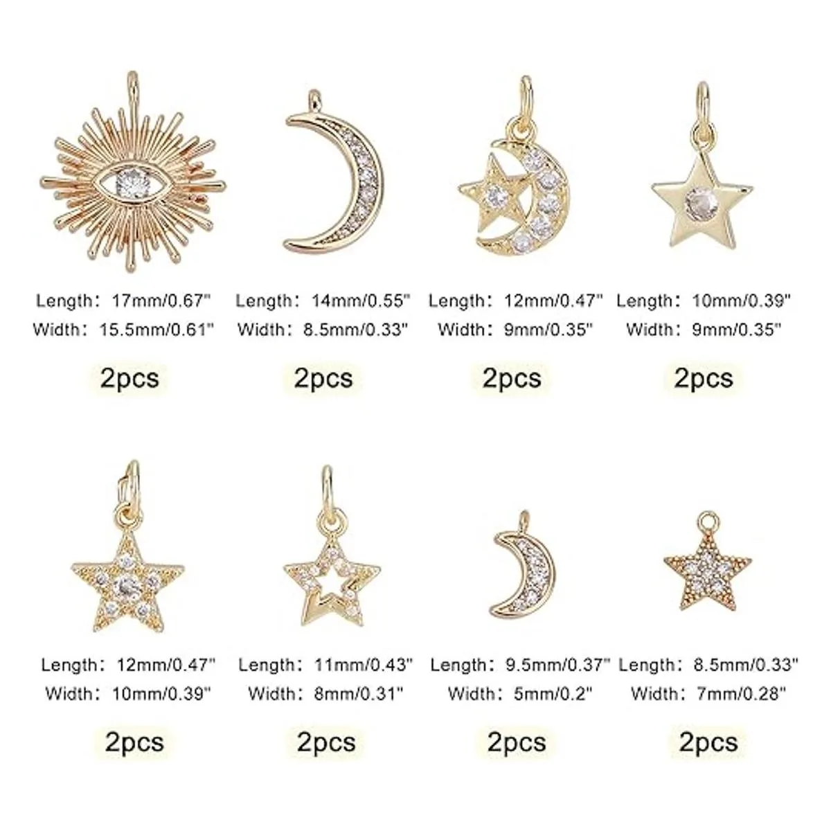 SUPERFINDINGS 16 colgantes de latón con 8 estilos de_6