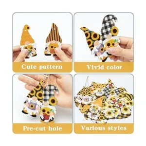 WATINC Paquete de 25 adornos de madera de gnomo de_3