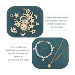 SUPERFINDINGS 16 colgantes de latón con 8 estilos de_4