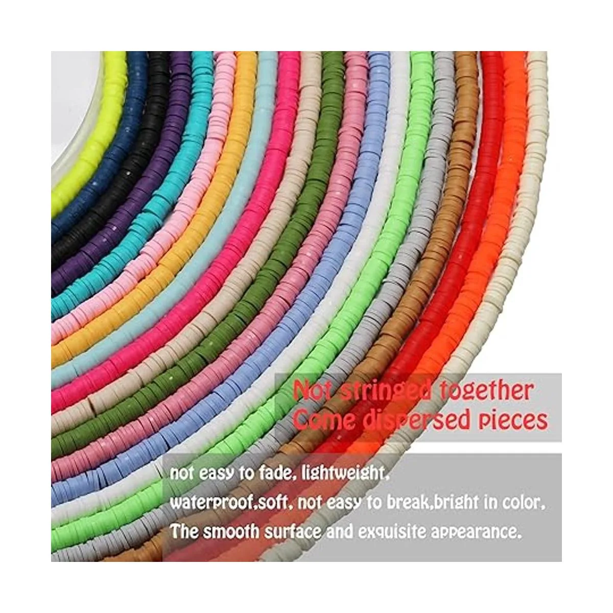 Ahouws Juego de 4000 cuentas de arcilla blanca para hacer_4