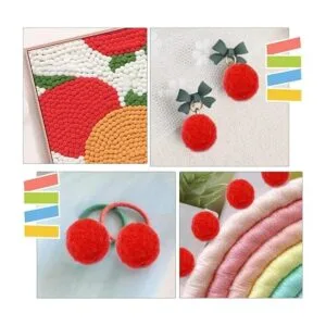 150 pompones pompones rojos de 1 pulgada bolas de pompón_4