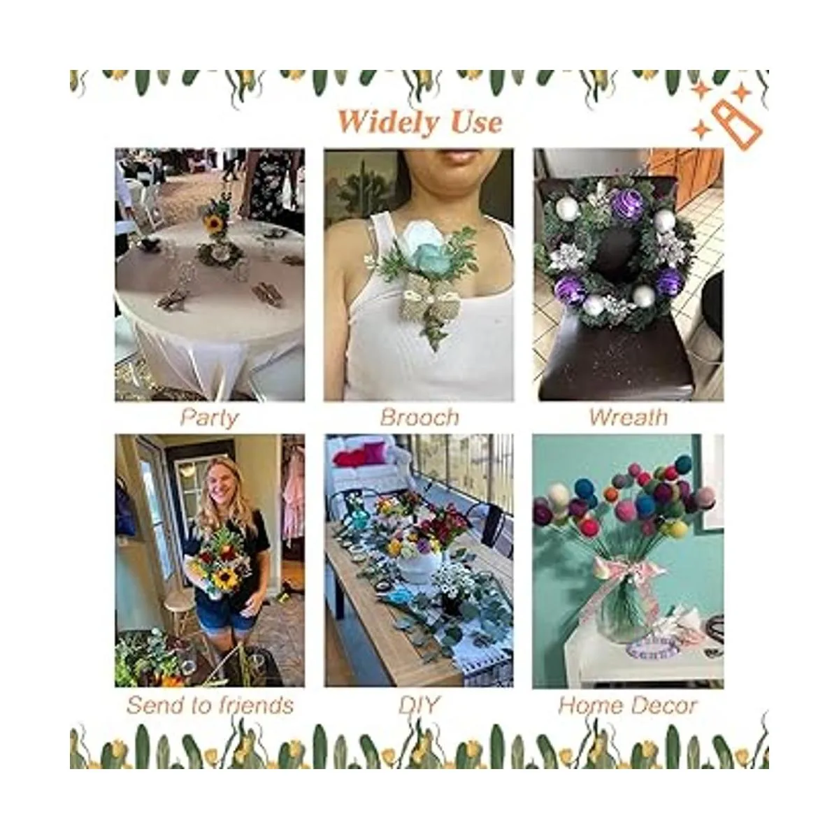 200 piezas de alambre de tallo de flores florales alambre_4