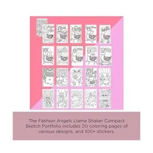 Fashion Angels Llama Shaker Compact Sketch PortfolioLlama_3