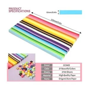 CCINEE 2700 hojas de papel de estrella origami tiras de_3