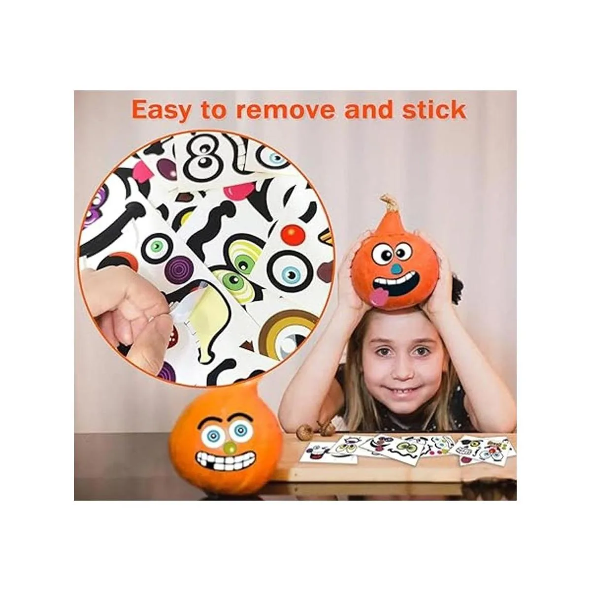 Paquete de 36 calcomanías de decoración de calabaza de_6