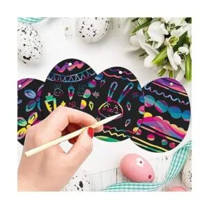 48 piezas de papel para rascar de Pascua conejo_3