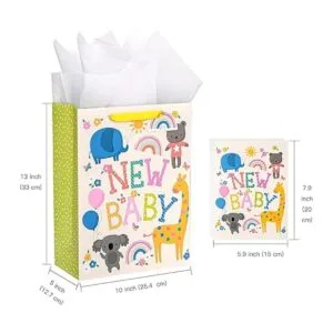 WRAPAHOLIC Bolsa grande de regalo para bebé de 13 pulgadas_2