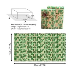 WDNUKEE Papel de regalo de feliz cumpleaños para niños_5