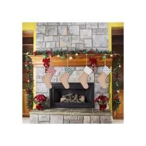 4 soportes Sunshane para calcetines y mantel de Navidad_7