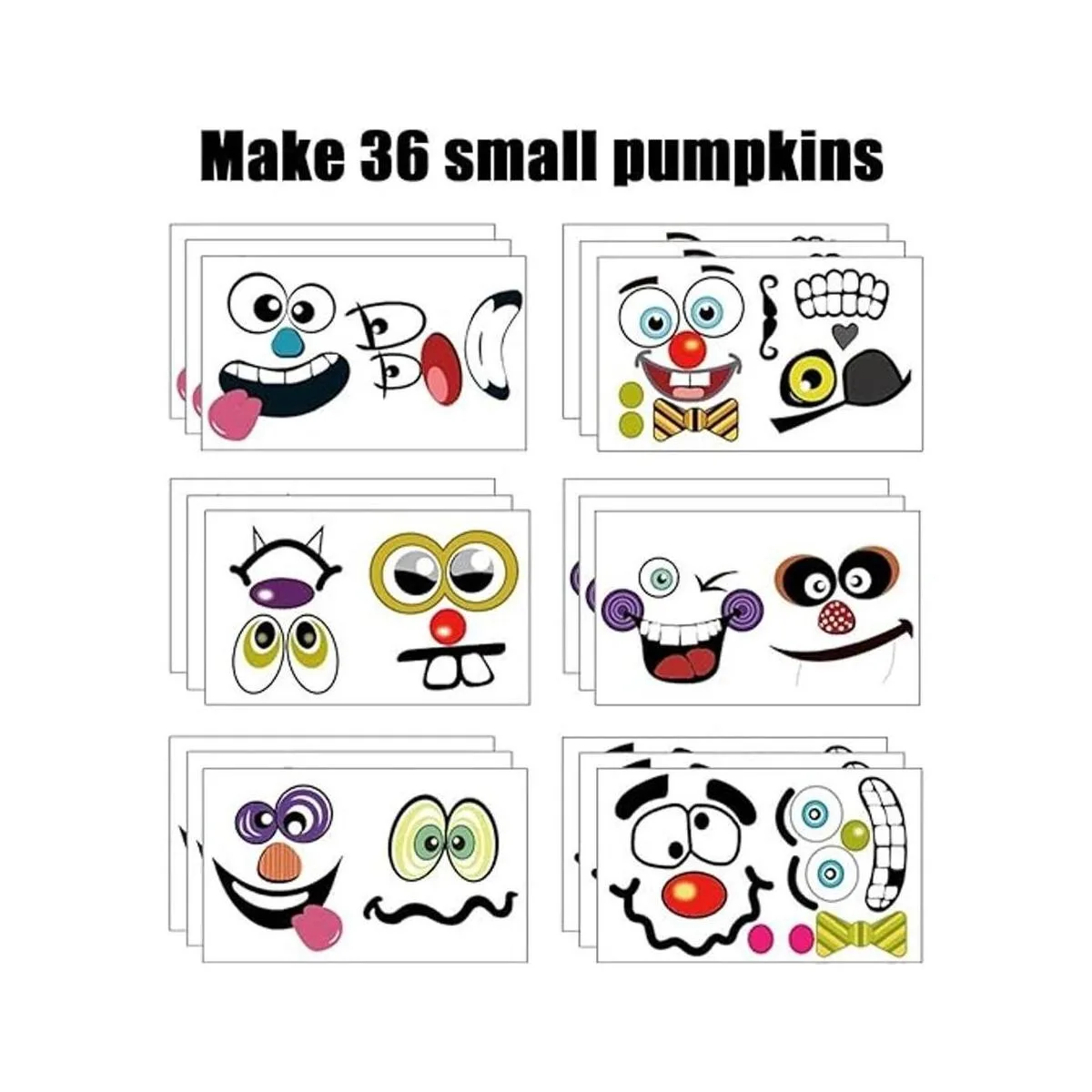 Paquete de 36 calcomanías de decoración de calabaza de_5