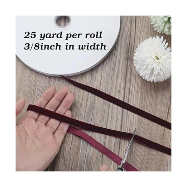 Cinta de terciopelo borgoña de 38 pulgadas 25 yardas_2