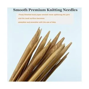 Mdoker Aguja de tejer de bambú recta de un solo punto_2