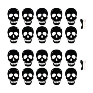 SaktopDeco Paquete de 2 guirnaldas de calavera de fieltro_3