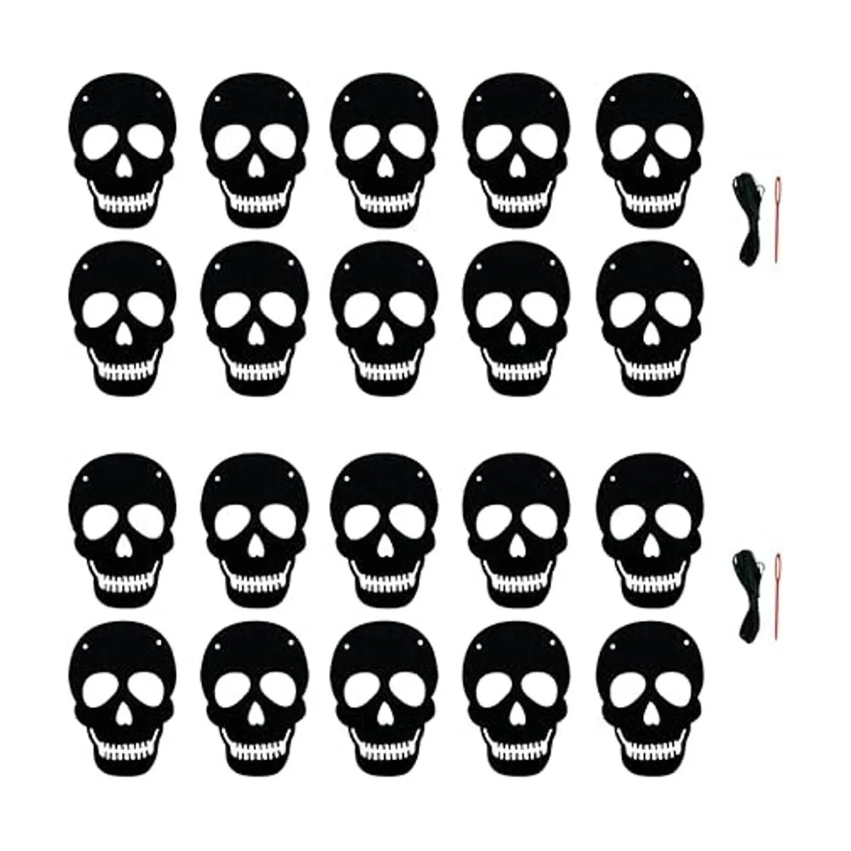 SaktopDeco Paquete de 2 guirnaldas de calavera de fieltro_3