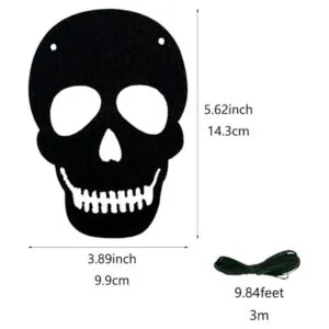 SaktopDeco Paquete de 2 guirnaldas de calavera de fieltro_2