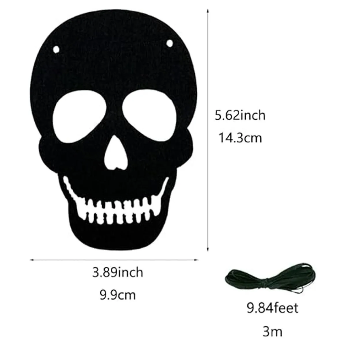 SaktopDeco Paquete de 2 guirnaldas de calavera de fieltro_2