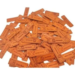 100 etiquetas de piel sintética hechas a mano con_2