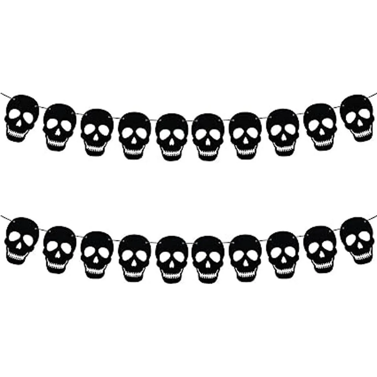 SaktopDeco Paquete de 2 guirnaldas de calavera de fieltro_1