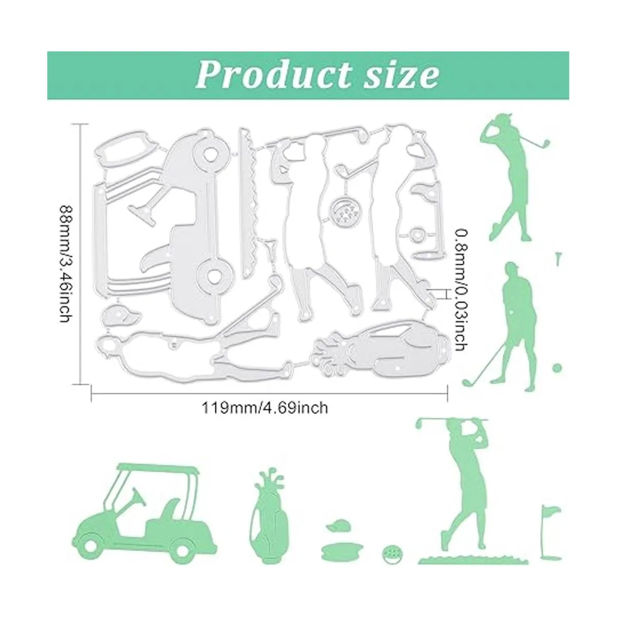 GLOBLELAND Troqueles de corte de metal con tema de golf_2