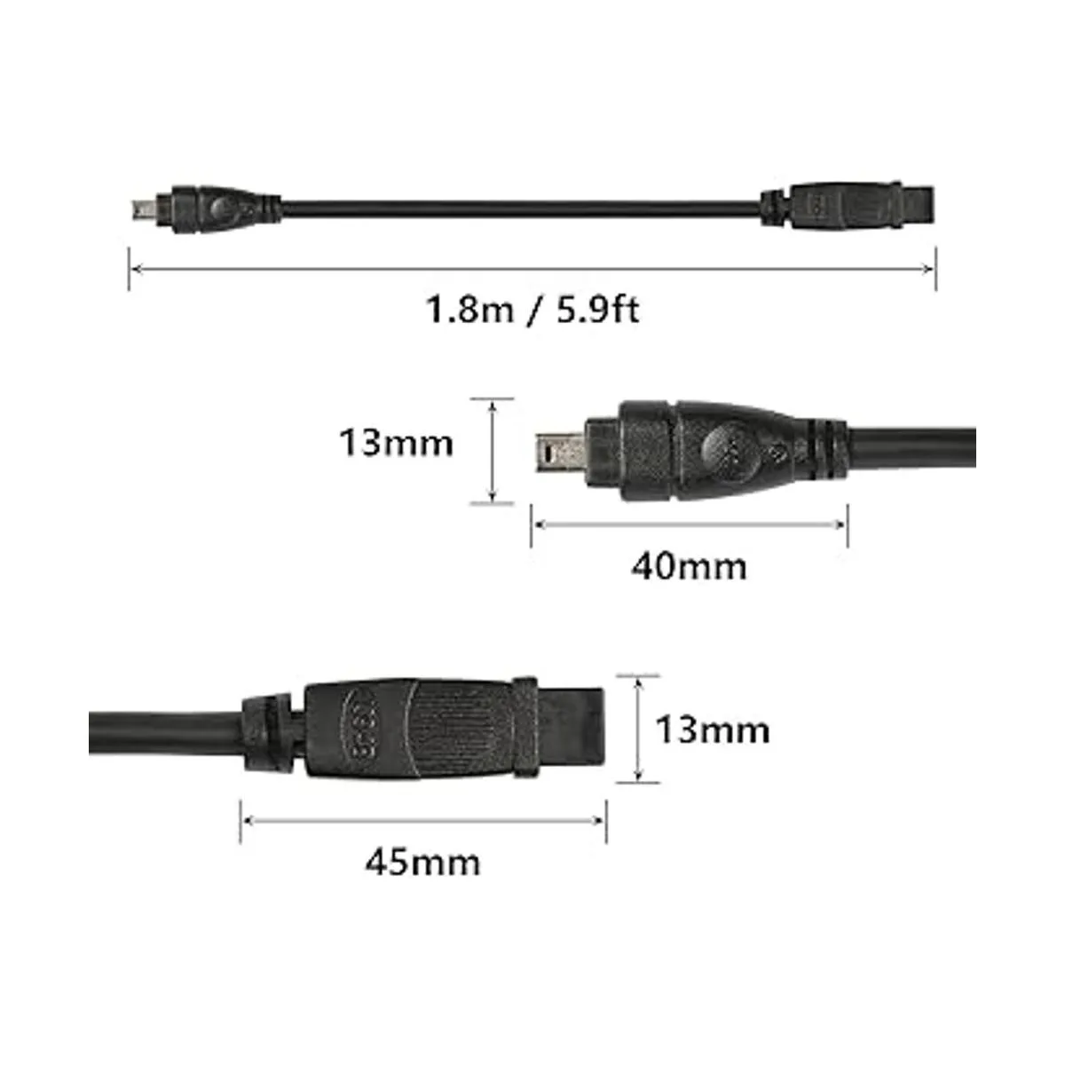 SinLoon IEEE 1394 Firewire Cable 1394 tipo B 800 9 pines_4