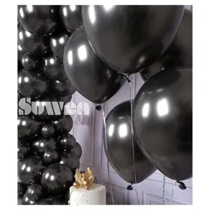 SUWEN Kit de globos metálicos negros 67 piezas de 10_2