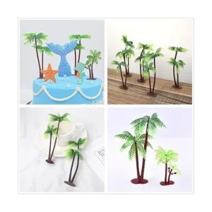 XHBTS 10 piezas de madera de coco modelo de palmeras de_5