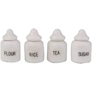 EatingBitingR Juego de 4 tarros de azúcar en miniatura_1