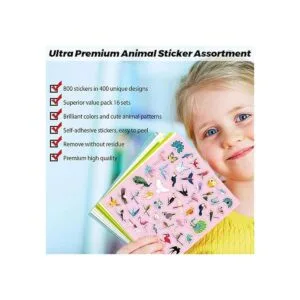 Juego de calcomanías de animales para niños 800 unidades_2