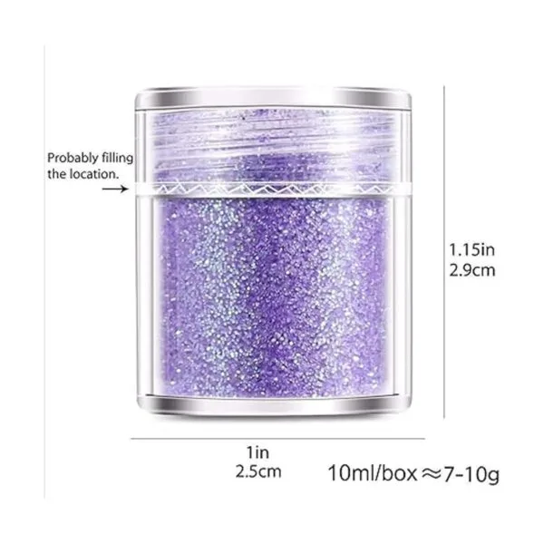 Paquete de 10 cosméticos con purpurina gruesa champán_7
