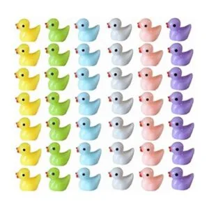 Kuanfine 60 piezas de pequeñas figuras de pato de resina_1