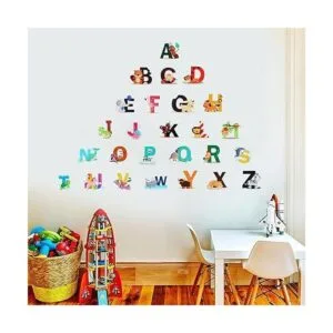 CCINEE ABC Calcomanías de pared con alfabeto animal_5