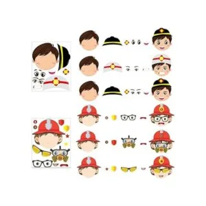 MALLMALL6 36 calcomanías de bombero para hacer una cara_2