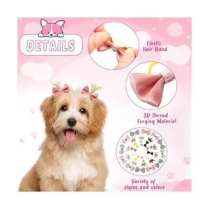 Janinka 32 lazos para el pelo de perro con bandas de goma_3