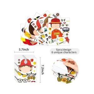 MALLMALL6 36 calcomanías de bombero para hacer una cara_3
