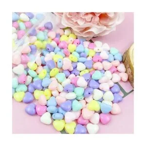Mulutoo 400 cuentas de corazón de acrílico de color_4