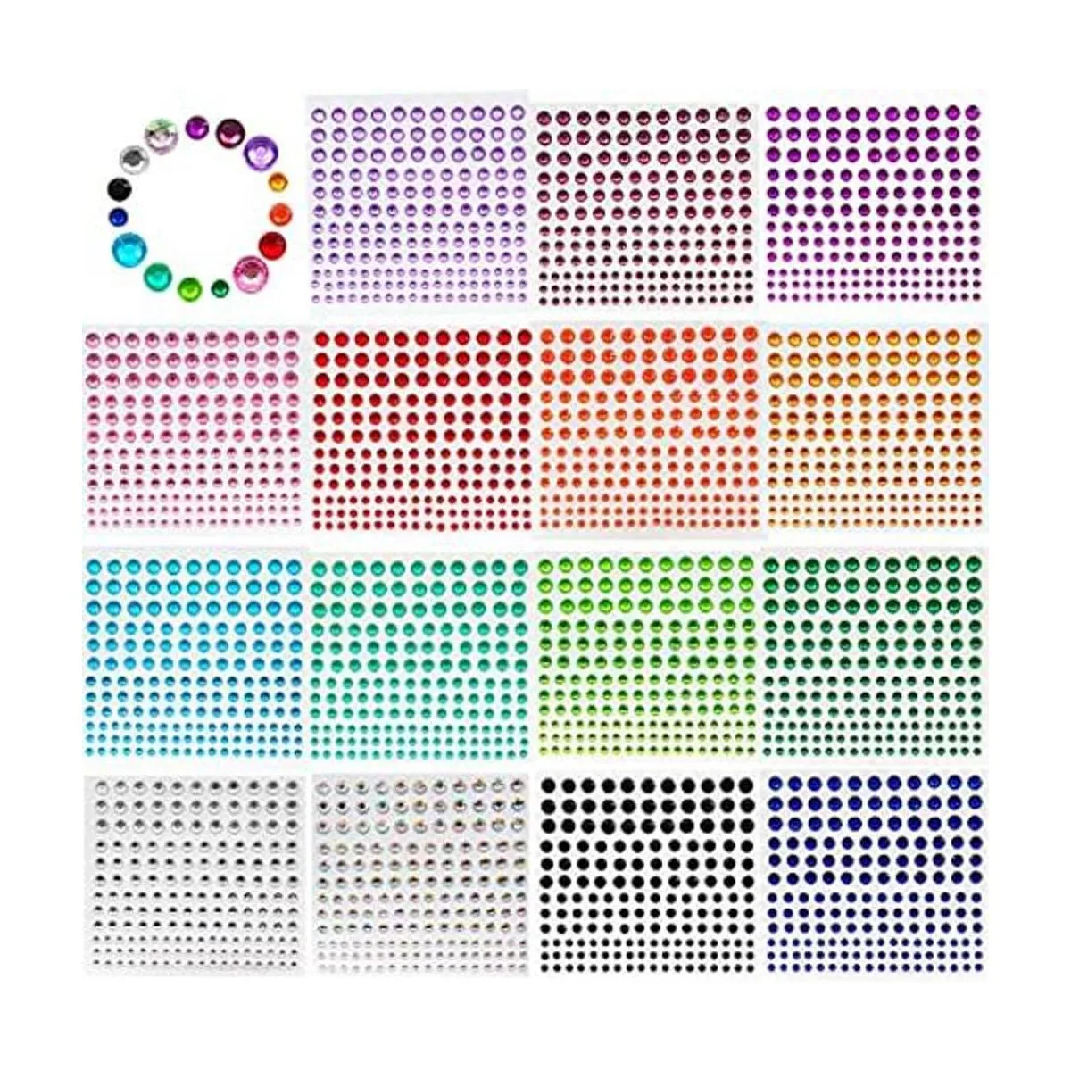 15 hojas de calcomanías autoadhesivas de diamantes de_1