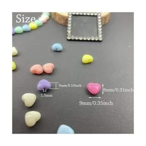 Mulutoo 400 cuentas de corazón de acrílico de color_2