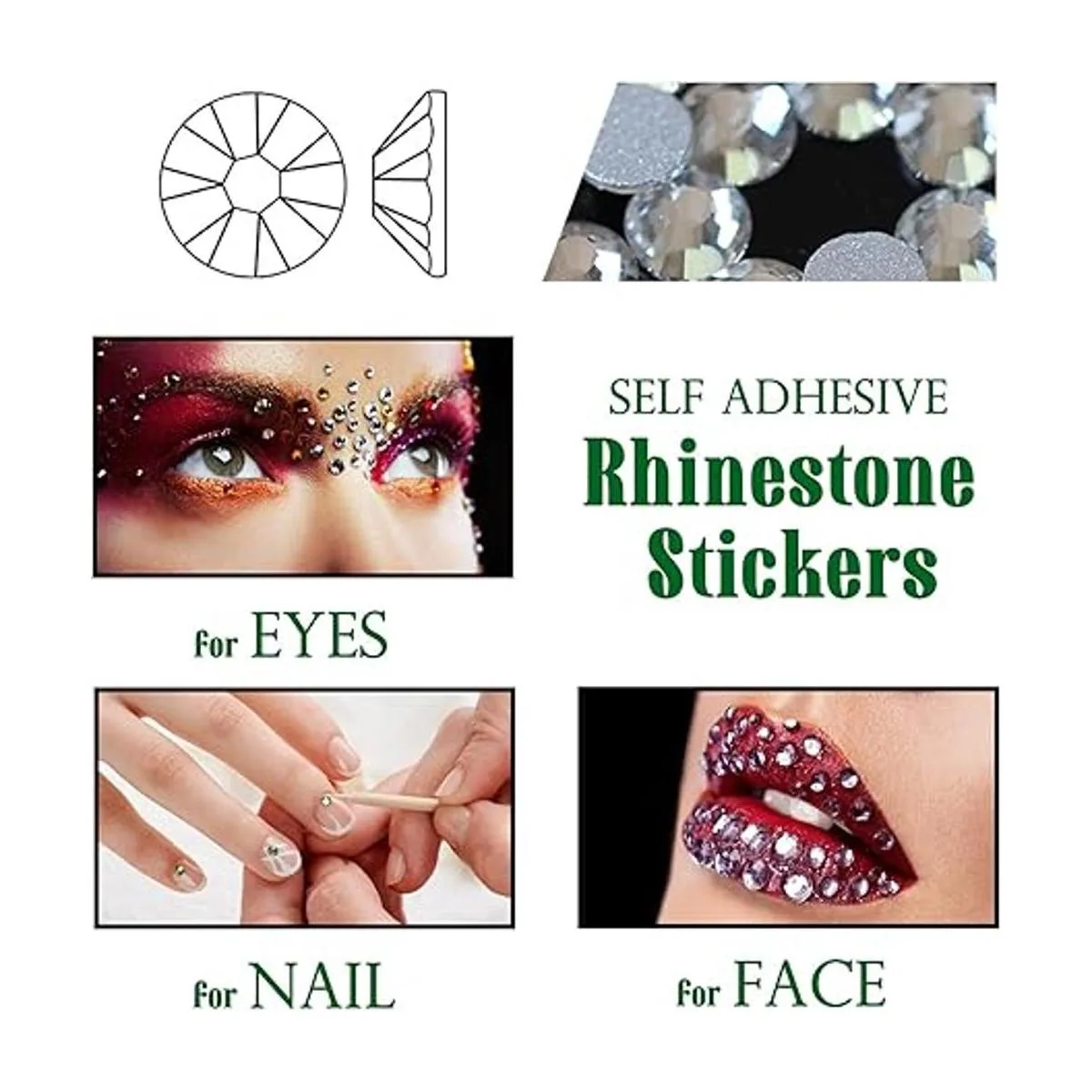 15 hojas de calcomanías autoadhesivas de diamantes de_4