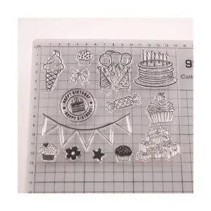 Sello de goma transparente para tartas de hielo diseño de_2