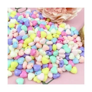 Mulutoo 400 cuentas de corazón de acrílico de color_5