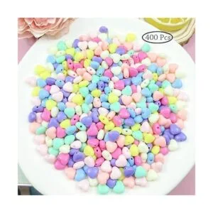 Mulutoo 400 cuentas de corazón de acrílico de color_6