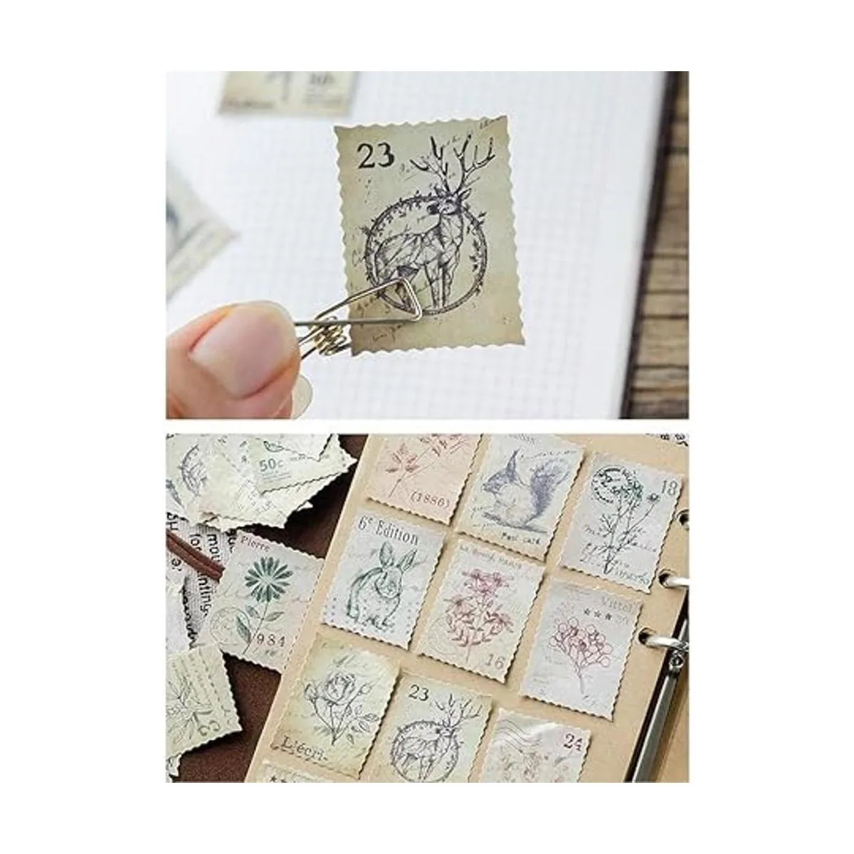 EORTA Juego de 138 pegatinas para sellos postales con_3