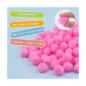 150 pompones pompones rosas de 1 pulgada bolas de pompón_3