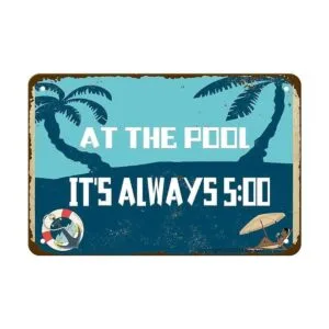 Letrero de estaño en la piscina siempre es 500 Glare_1