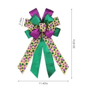 Mardi Gras Lazos para coronas diseño de lunares morados_2