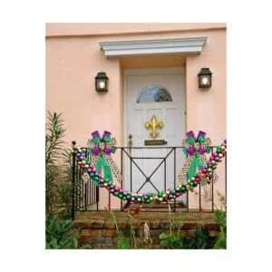 Mardi Gras Lazos para coronas diseño de lunares morados_7