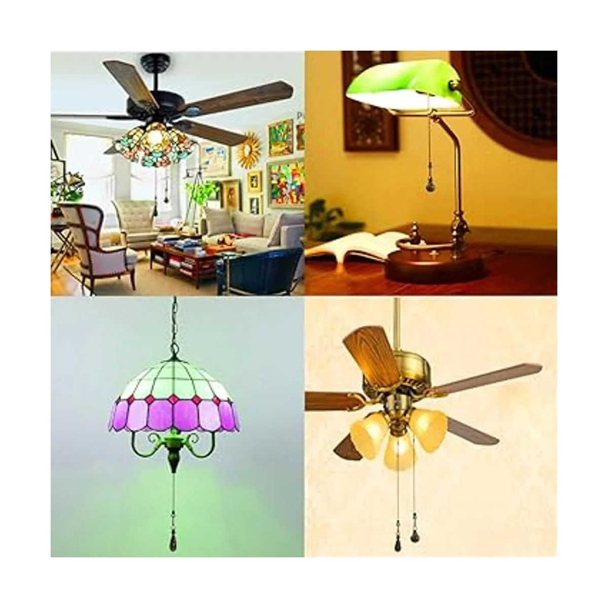 Hyamass 2 piezas vintage hueco encanto colgante ventilador_4