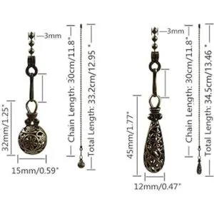 Hyamass 2 piezas vintage hueco encanto colgante ventilador_2